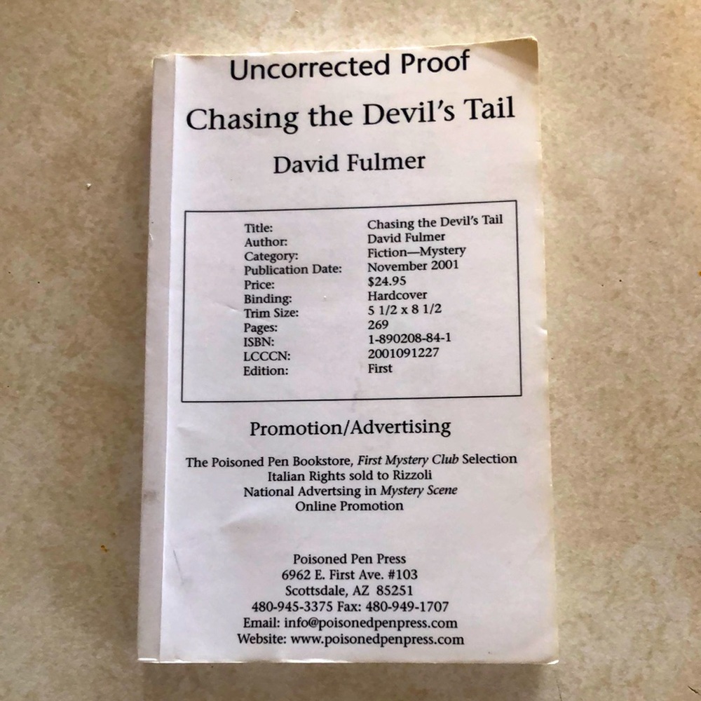 Uncorrected Proof - Chasing the Devil's Tail by David Fulmer